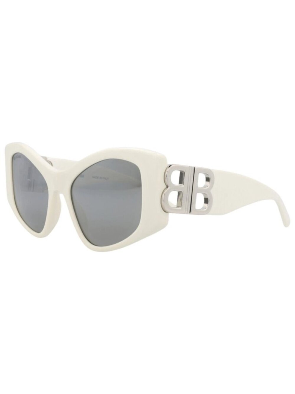 New Balenciaga Women's Sunglasses Cat Eye Recycled Acetate Frame White White